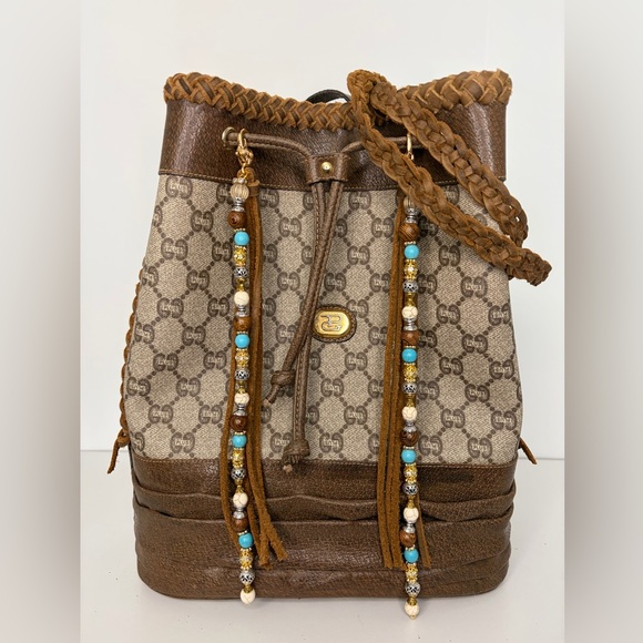 Gucci Handbags - Gucci Bag Bucket Fringe Braided Vintage Gucci Plus Bucket Western Style Boho